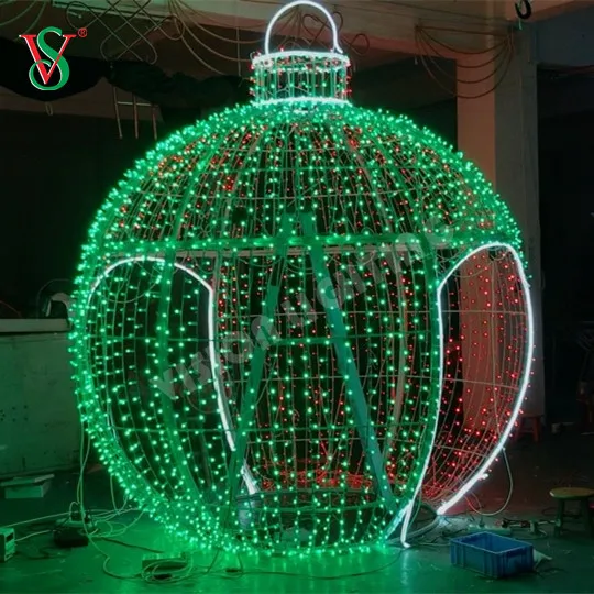 3D Outdoor Led Motif Decoration DMX Music RGB Lighting Giant Christmas Ball Arch Motif Light for Street Decoration