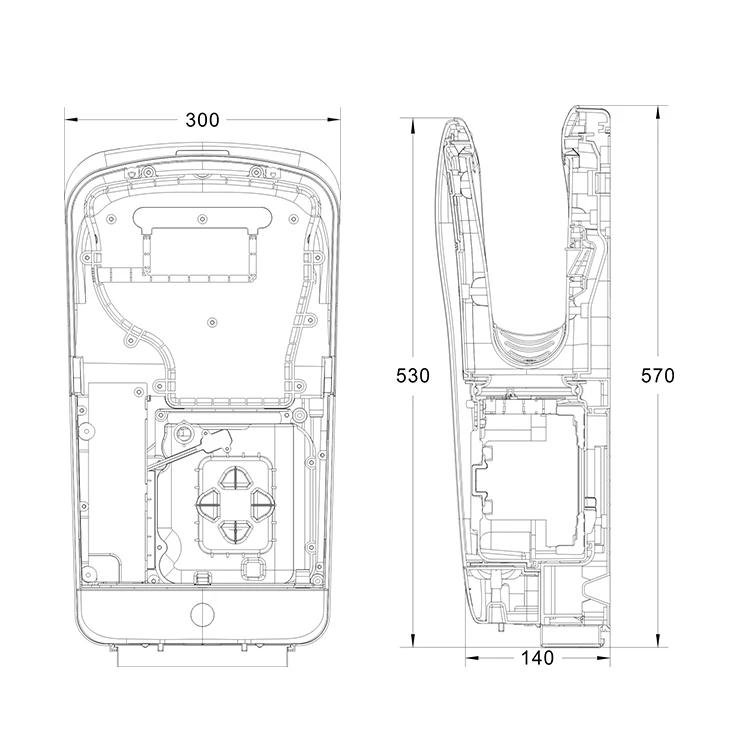 New Style Automatic Hand Dryer Touchless IPX4 Waterproof Brushed Motor Hot Air And Cold Air High Speed High Efficient Dryer