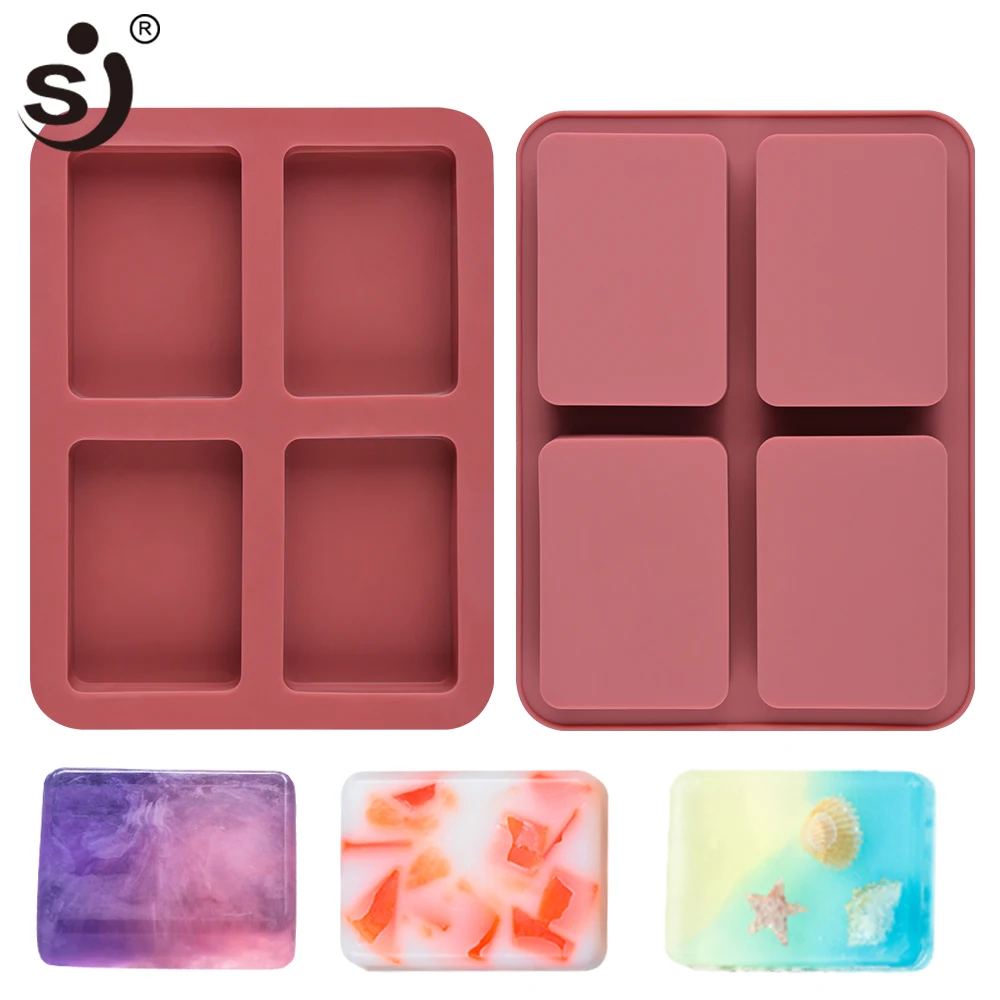 Manufacturer Sell 6 Cavity Rectangle Resin Epoxy Silicone Molds For Soap Making Reusable Soap Molds Silicon