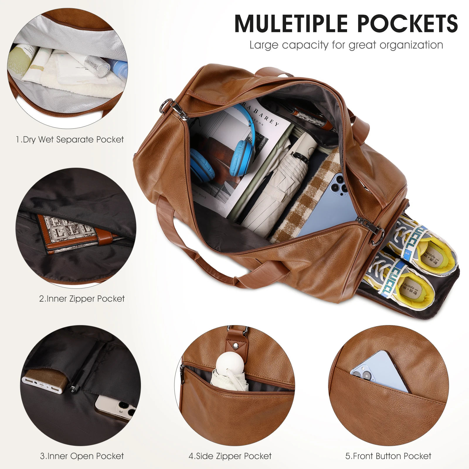 customize hand carry weekender outdoor travel toiletry makeup bag men travel organizer bag set luggage pu leather travel bags