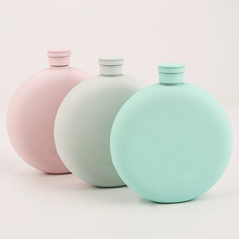 DYS011 Wholesale Stainless Steel Laser Welding Electroplating Hip Flask Painted 5oz Round Men