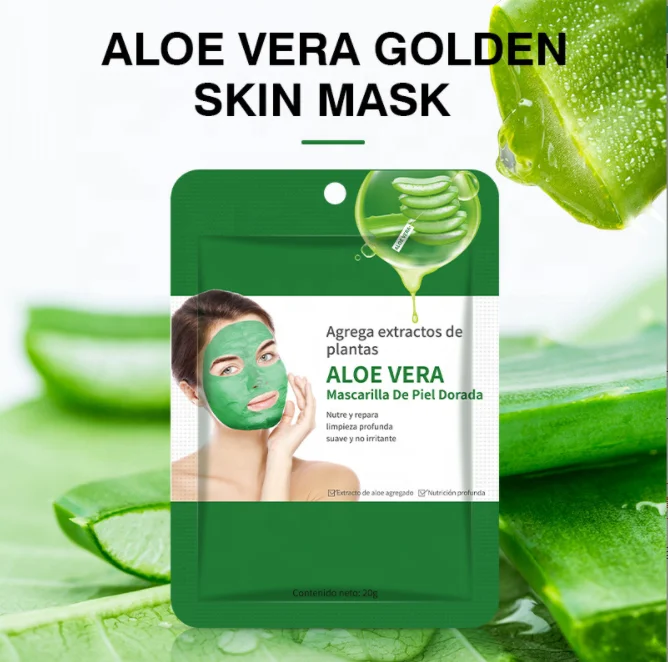 Private Label Cosmetic Facial Mask Aloe Clay Mask Golden Collagen Peeling Mask  Skin Care Whitening Cleaning