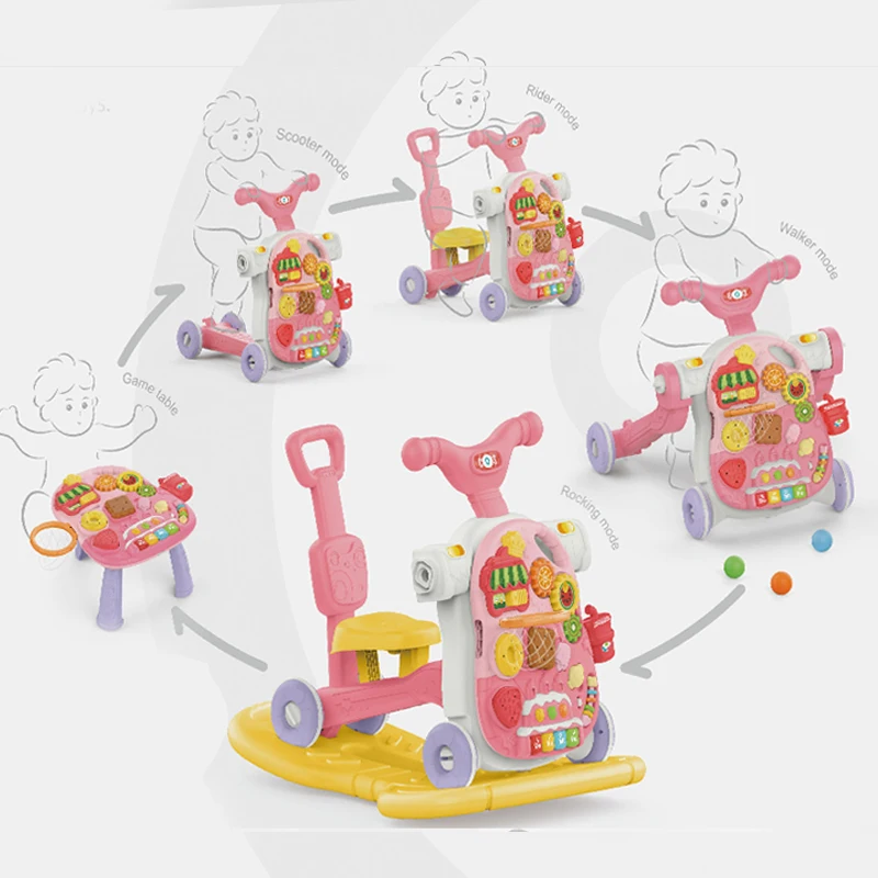 Infant activity game table trolley 5 in 1 toys swing push walker baby