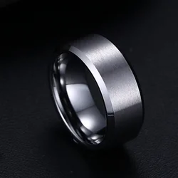 Nice 8mm wide gold silver black blank stainless steel ring for women jewelry finger rings