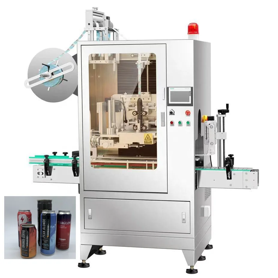 150 PVC Stretch Automatic Water Bottle Sleeving Labeling Machine For Aerosol Cans sleeve applicator
