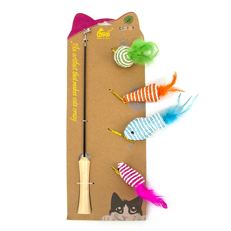 New product ideas 2021 Retractable Colorful Cheap Pet Toys Hot Sale Cute Cat Wand