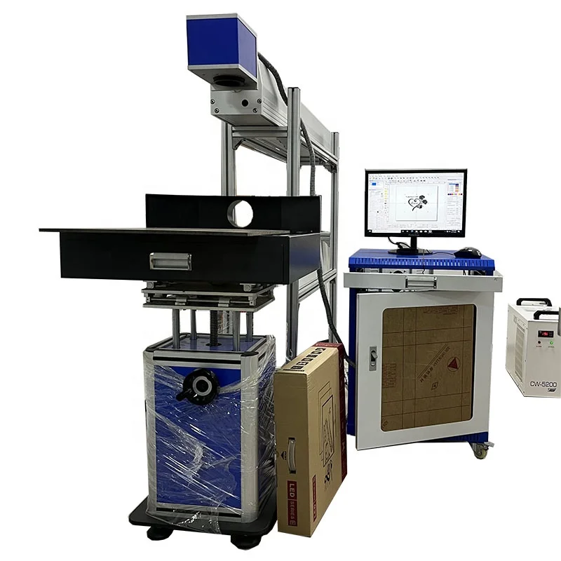 YN portable CO2 jeans bamboo wood laser marking machine for wood leather rubber fabric plastic rubber
