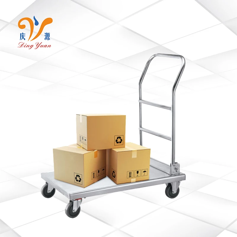 Guangdong factory 100KG hand truck folding metal steel kitchen pull platform trolley
