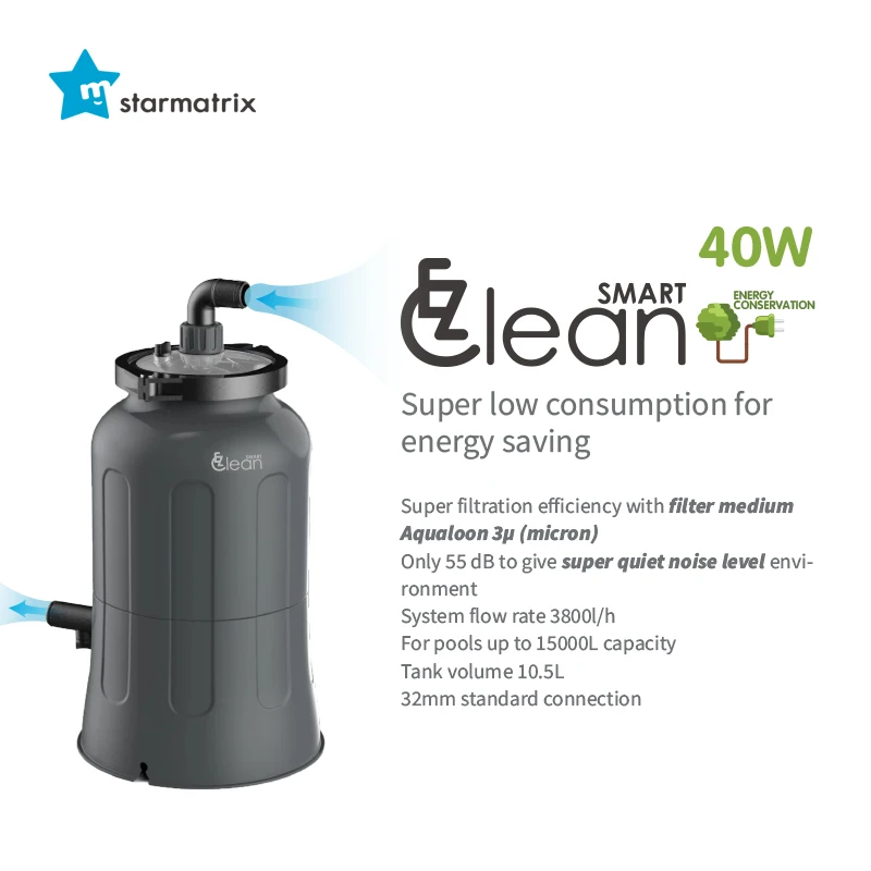 starmatrix EZ clean smart 40W swimming pool sand filter and pump