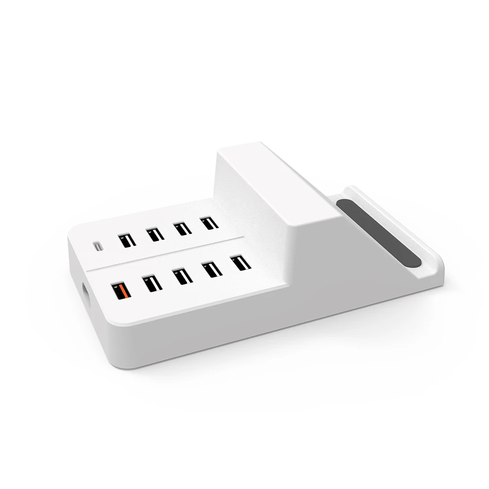 Wireless Charging Station for Multiple Devices Fast Qi Charging Dock Station with 10W Max Wireless Charger and 10 USB Ports