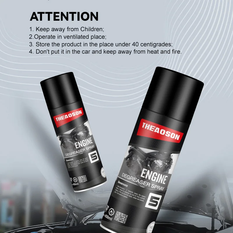 Theaoson 450ml Engine Degreaser Cleaner Spray and Degreaser for Cleaning Grease and Grime