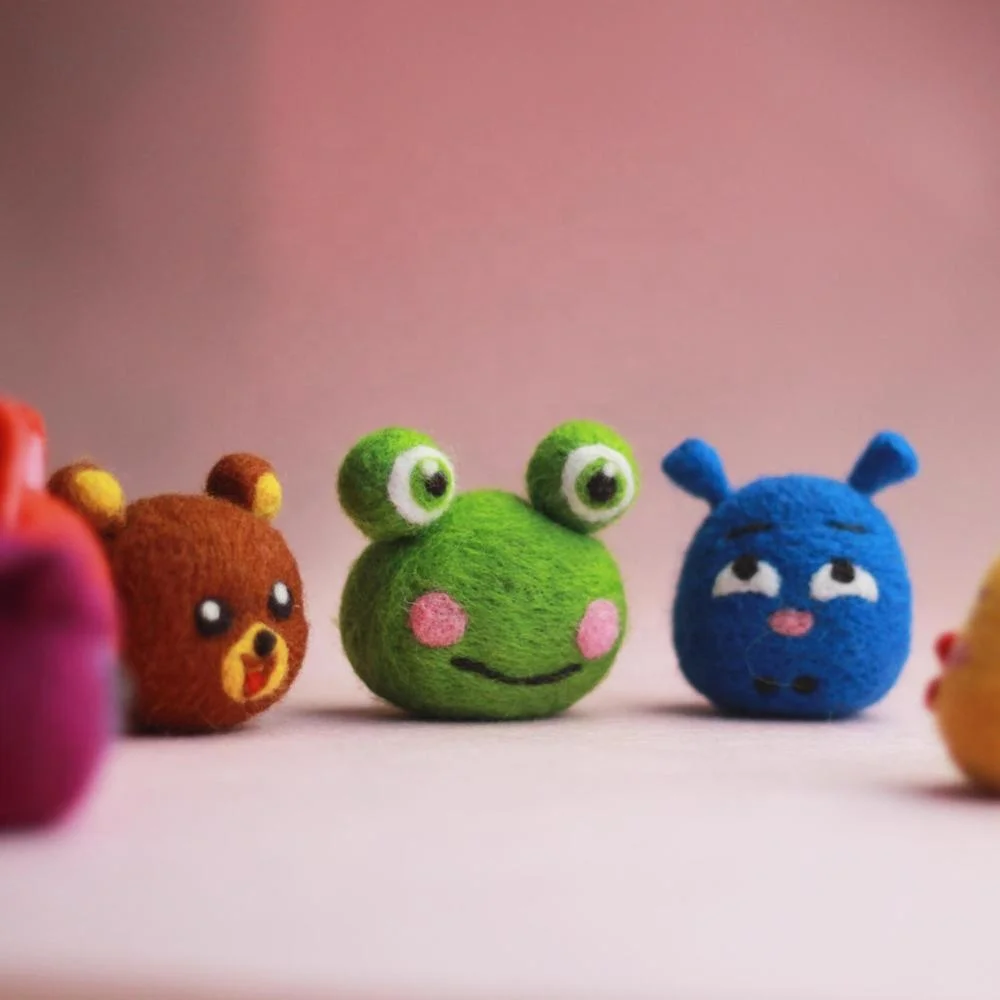 Wool Felt Craft DIY Non Finished Poked Set Handcraft Kit for Needle Felting Supplies Custom Doll Toy