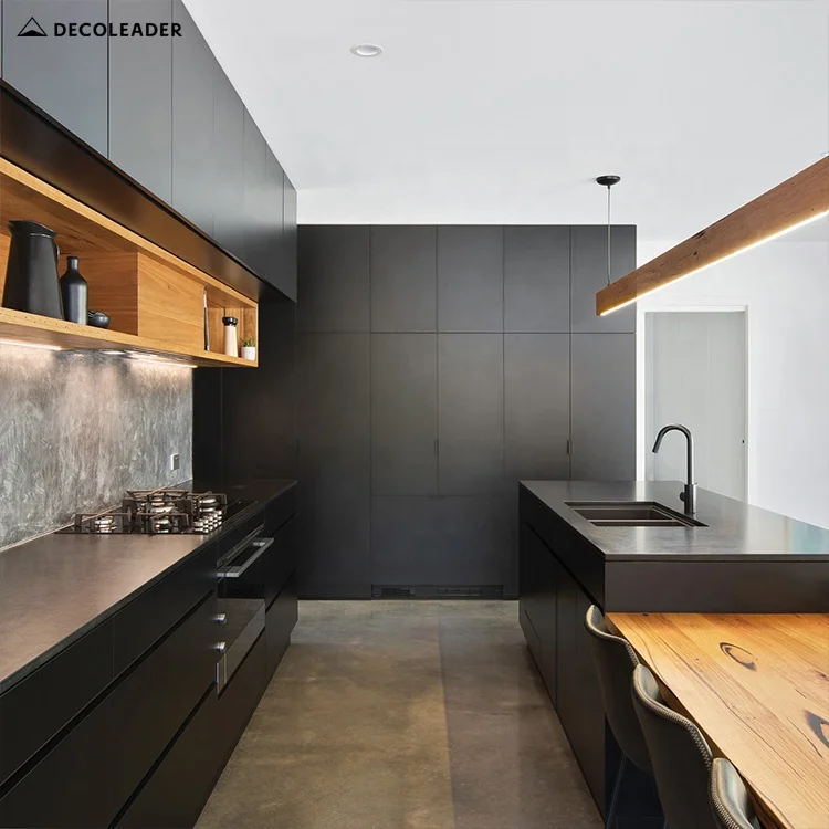 Good Price Luxury Simple Design Matt Finish Complete European Kitchen Cabinet Modern Coffee Custom Kitchen Island