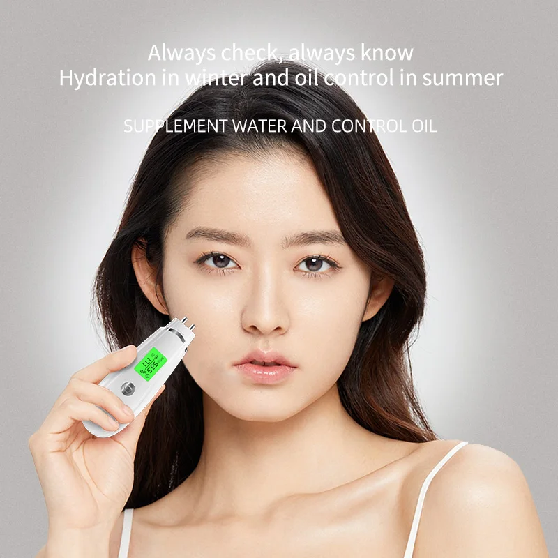 Digital Skin Moisture Tester LC Display Portable Skin Analyzer rechargeable Water Oil Tester Analysis Moisture Meter Pen