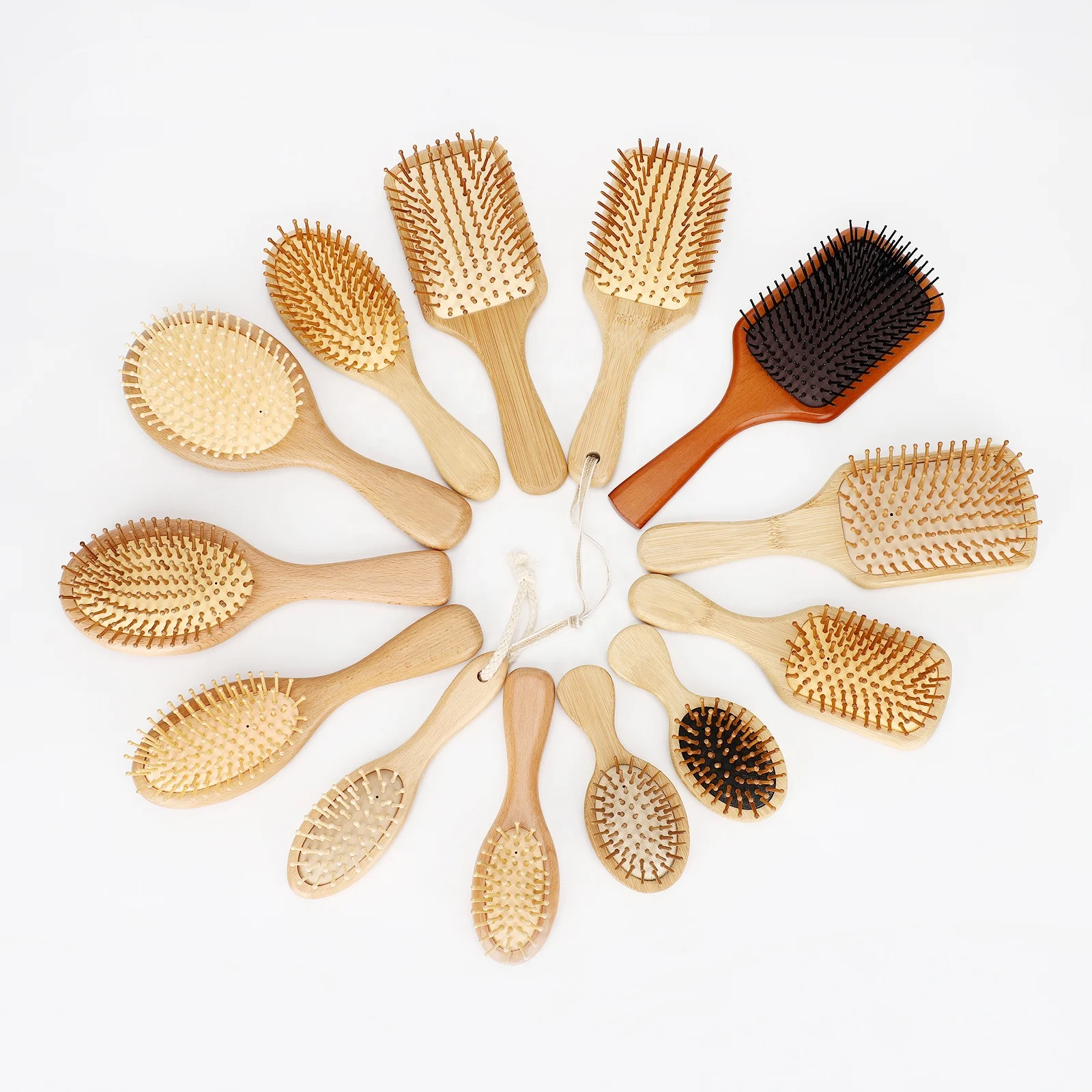 customize scalp massager shampoo bamboo detangling hair brush