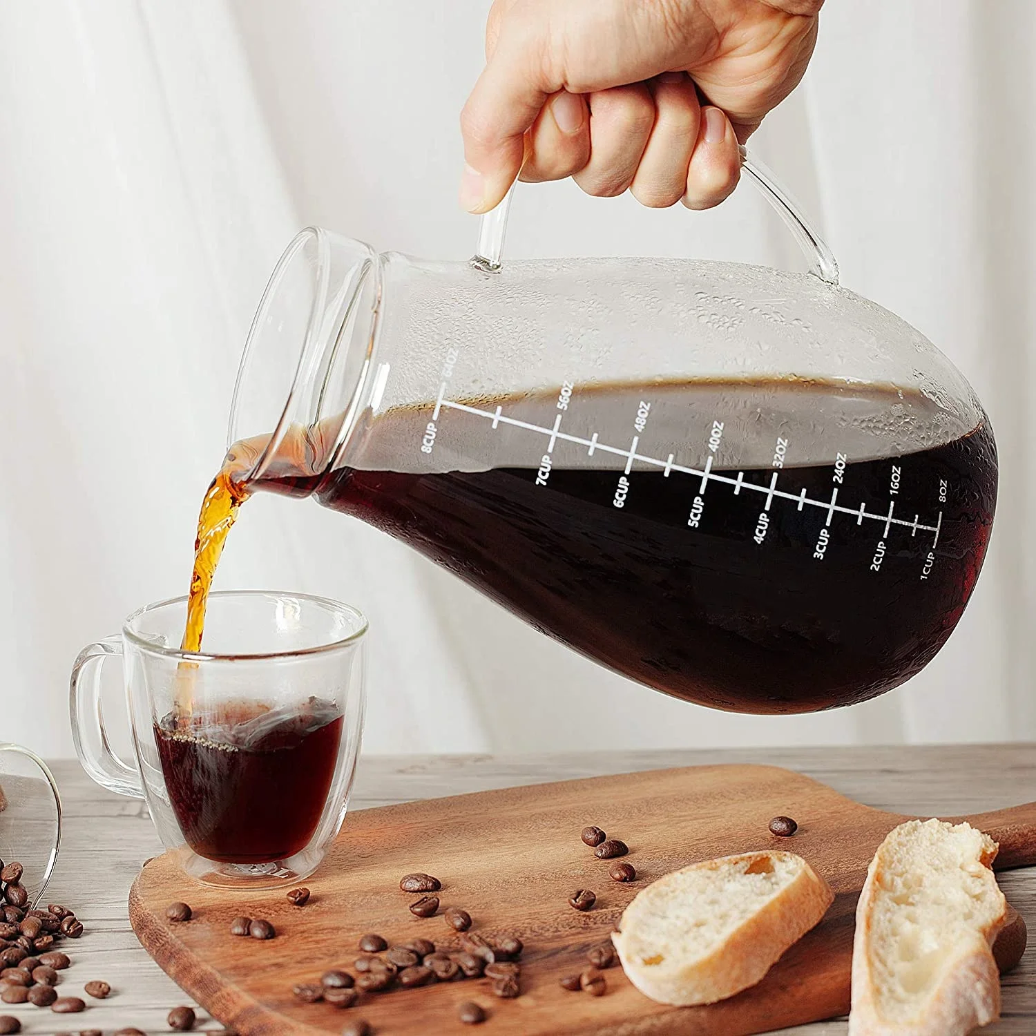 Новое поступление стеклянная кофеварка для холодного кофе холодная с ручкой