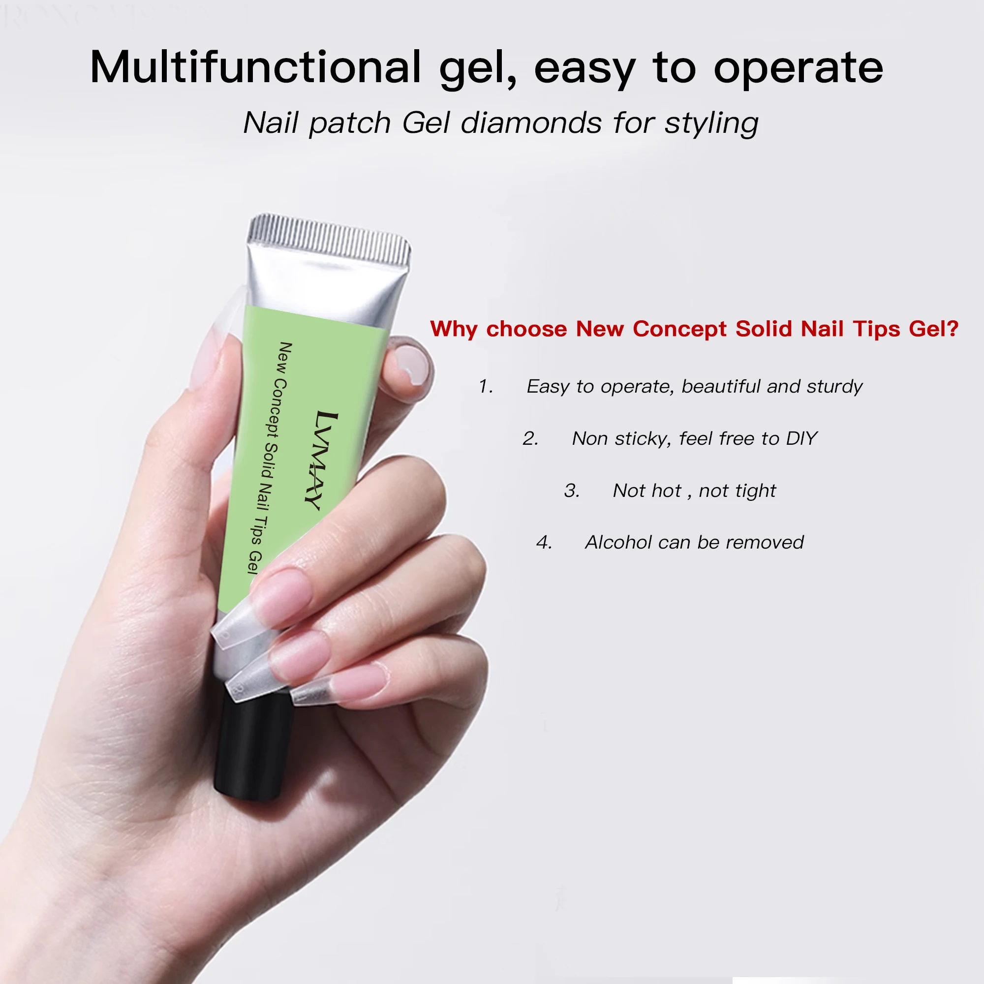 L&M UV gel New Concept Solid Nail Tips Gel  OEM Long Lasting Tips Nail Glue Gel Polish for nail supplies