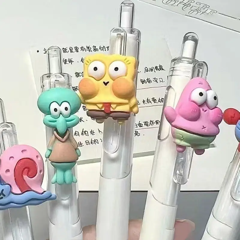 New Design School Office Stationery Cartoon SpongeBob SquarePants Black Ink Gel Pen