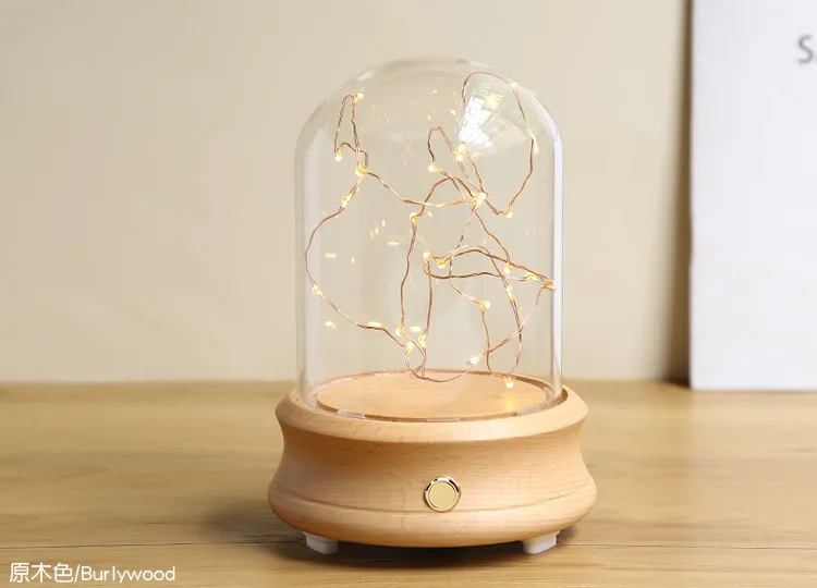 
Handmade Borosilicate D5.5*H6cm Mini Glass Dome With Wooden Base Clear Glass Cloche 