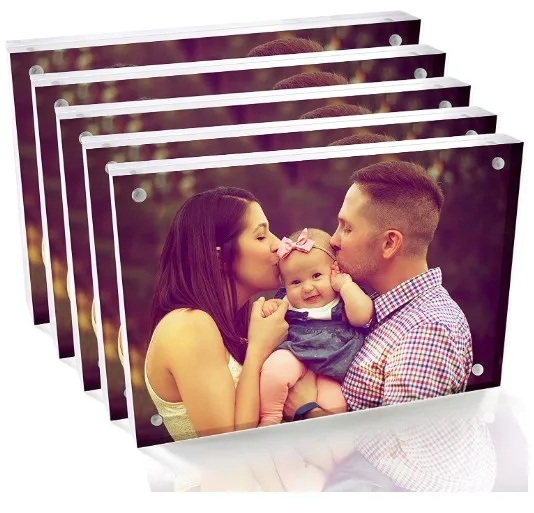 Прозрачная акриловая фоторамка из плексигласа 4x6 с винтами и магнитом для домашнего декора