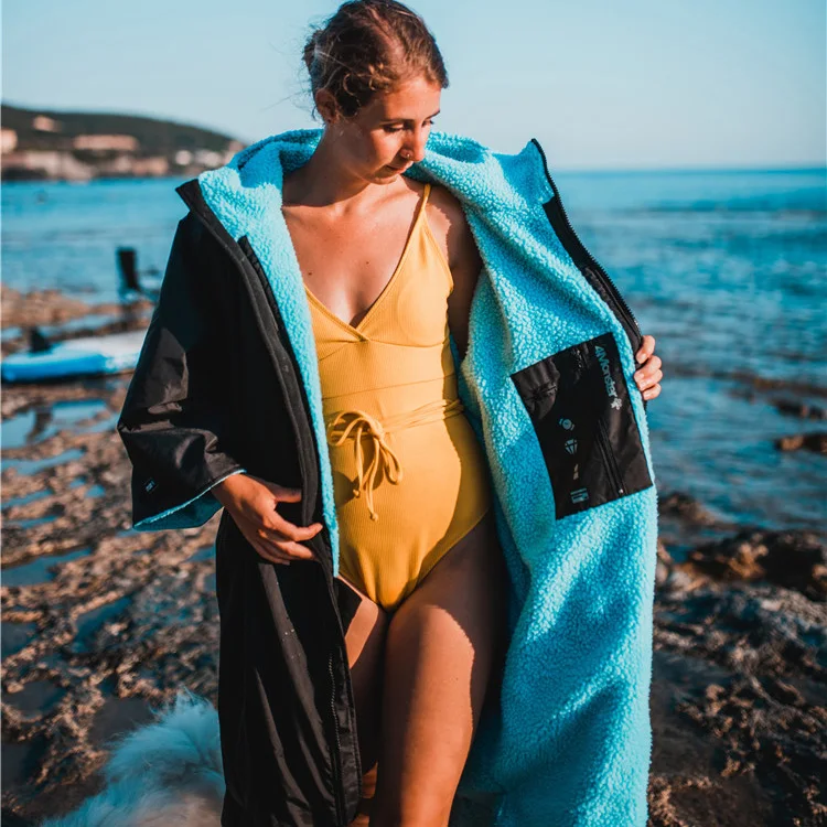 Custom logo Waterproof quick dry microfiber surf poncho towel outdoor change robe