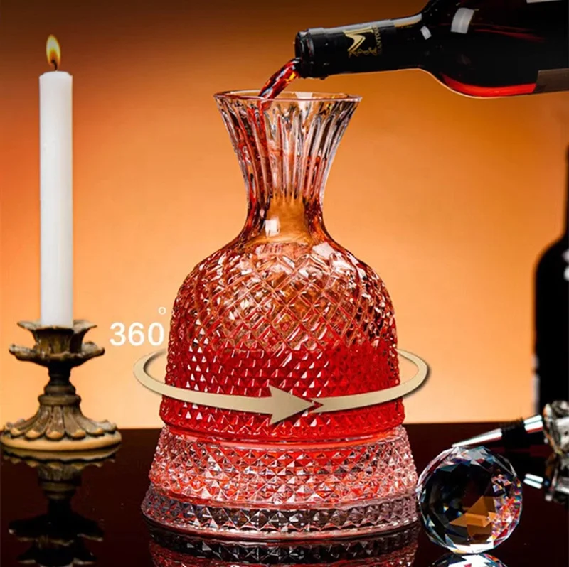 1500ml Hand Made Engraving Whisky Decanter Swirling Crystal Glass Wine Decanters With Stopper
