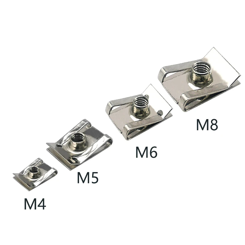 M4/M5/M6/M8/M10 Stainless Steel Leaf Plate Spring Speed Clamping Nuts Lock Nut U Spring Clip Nut
