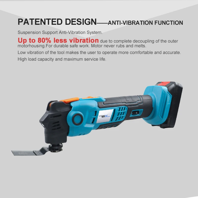 Newone Cordless Quick-release Oscillating Tool Anti-Vibration Compatible for MAKITA  18V Battery And Charge Electric Trimmer
