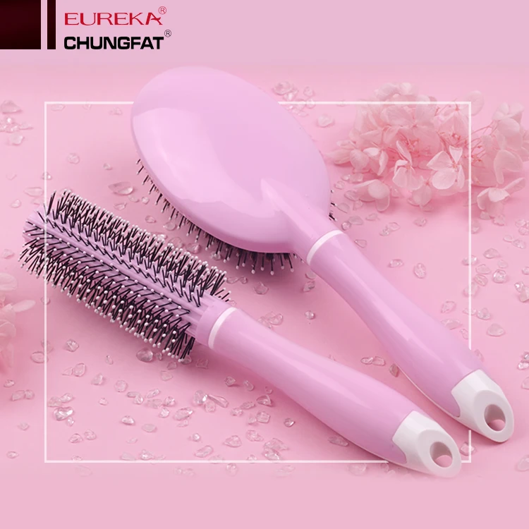 EUREKA 9511CEJ Plastic Salon Commen Comb Self Cleaning Comb Detangling Nylon Hair Brush With Tail Cover Removeable