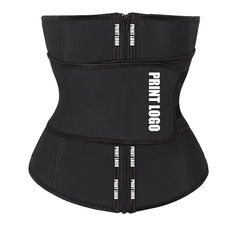 
New Custom Print Logo Latex Waist Trainer Women Workout Slimming Fat Burning Compression Waist Trimmer Belt Shaper 