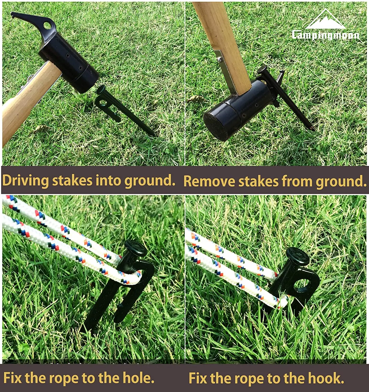 High Strength Steel Tent Pegs Stake Black Steel Tent Nail Camping Stakes Pegs Heavy Duty Ground Nail