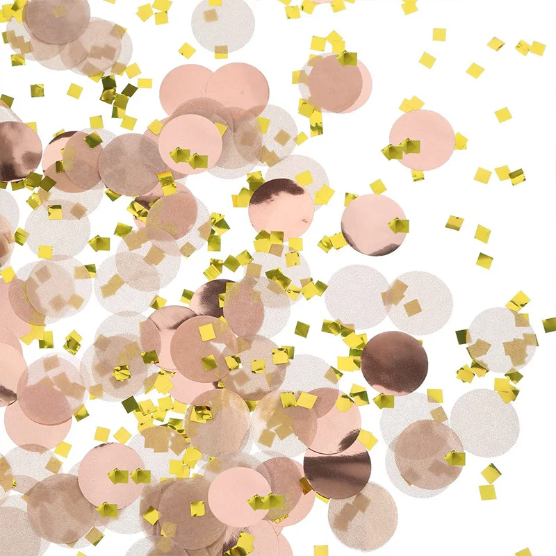 Golden shimmering party paper scraps, essential for celebration decoration, creating a joyful atmosphere