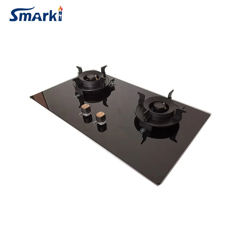 Easy clean Foldable 2 burner Gas Hob 2 burner Temper glass Cooktop SG27533