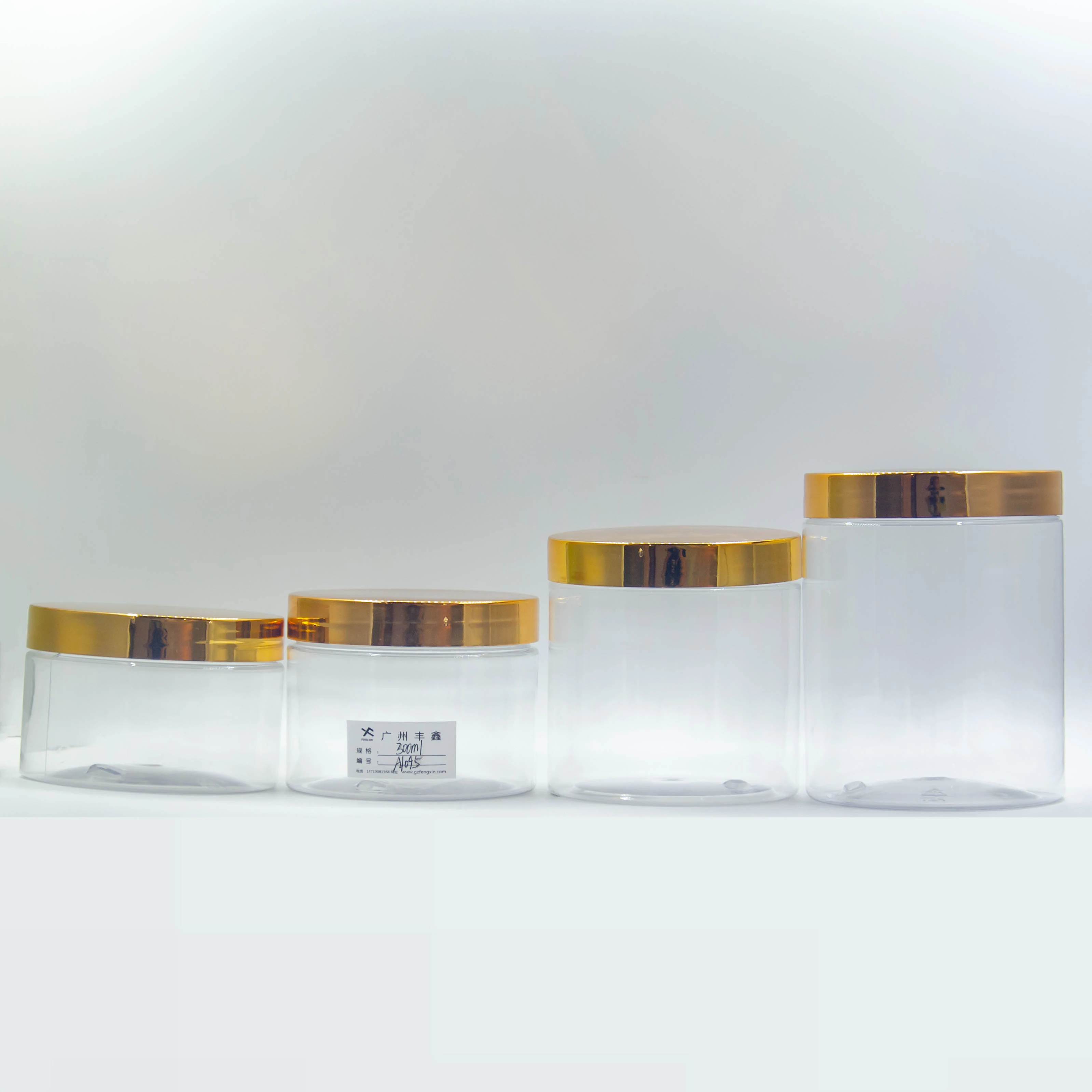 Best Selling Clear Plastic Jars 250ml 300ml 500ml 600ml 8oz 16oz Empty Body Butter Containers for Cosmetic Packaging