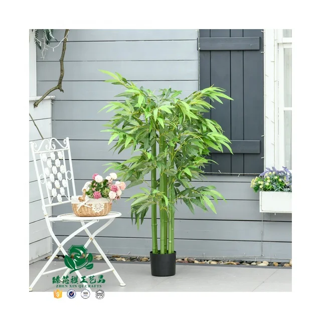 zhen xin qi crafts  Decorative Flowers Artificial Green Bamboo  Outdoor Decoration Partition  Chinese Plant Potted