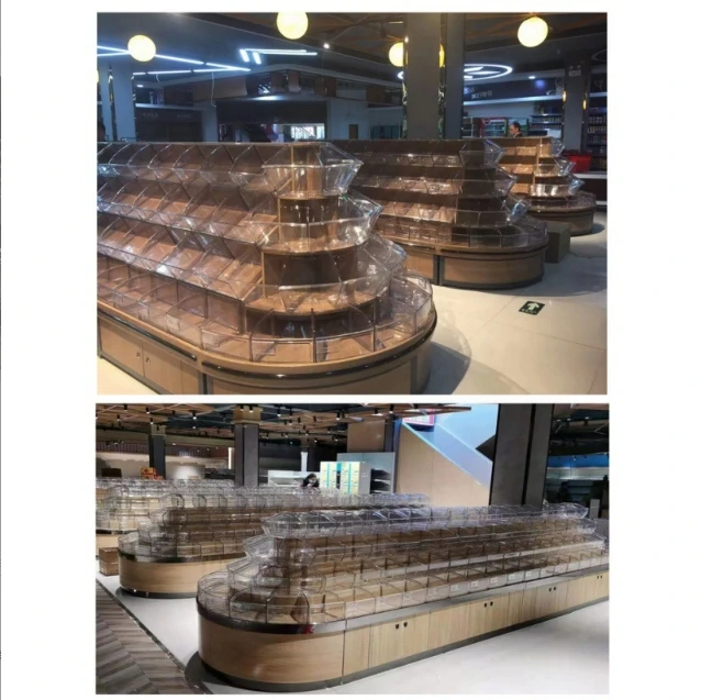 The fourth floor supermarket bulk food display cabinet in the island casual bulk dried fruit snack cabinet promotion desk