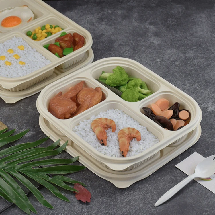 15% скидка, экологически чистый биоразлагаемый одноразовый Ланч-бокс из кукурузного крахмала Bento с 3 и 5 отделениями