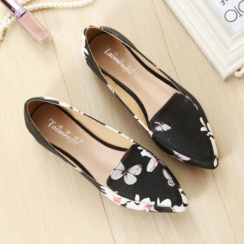 cheap elegant casual flower flat ballerina shoes for women