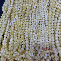 Amber jewelry natural Russian amber stone tiger skin round beads, 10-14mm white Muslim high-quality rosary beads teisbiha imams