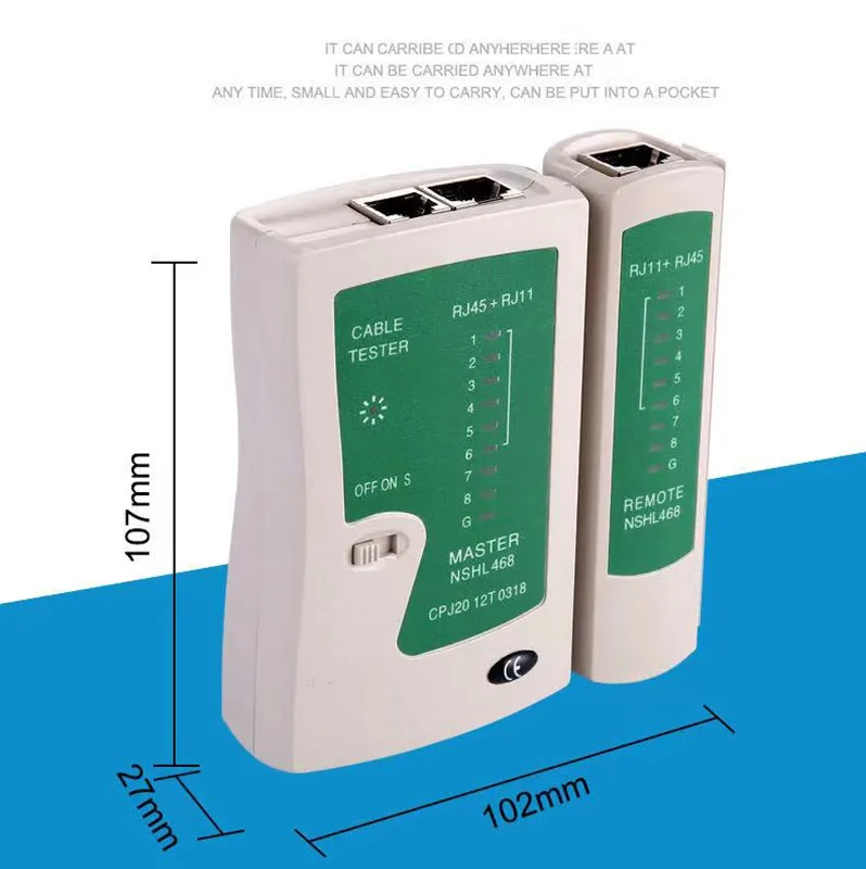 RJ45 and RJ11 multi functional network cable tester internet speed test cable telephone testers