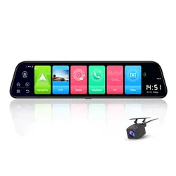 professional 4g 1080p car rear view mirror dual dash cam gps logger back camera