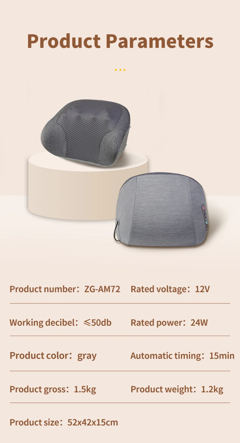 Soft breathable multifunctional electric massage neck pillow heat pillow