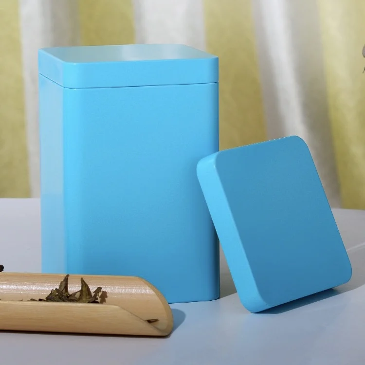 Luxury Airtight 95mm Food Grade Canister Airtight Coffee Bean Storage Square Tea Tin