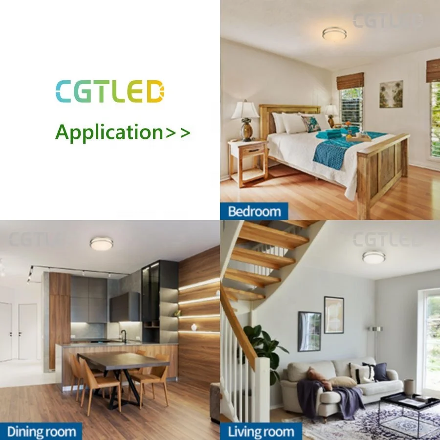 10' 12' 14' 16' Brushed Nickel Oil Rubbed Bronze Surface Mounted Flush Mount Dimmable LED Ceiling Light