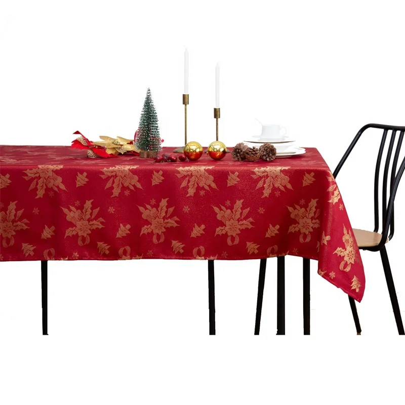 Customize Logo Embroidery Fabric Christmas Tablecloth