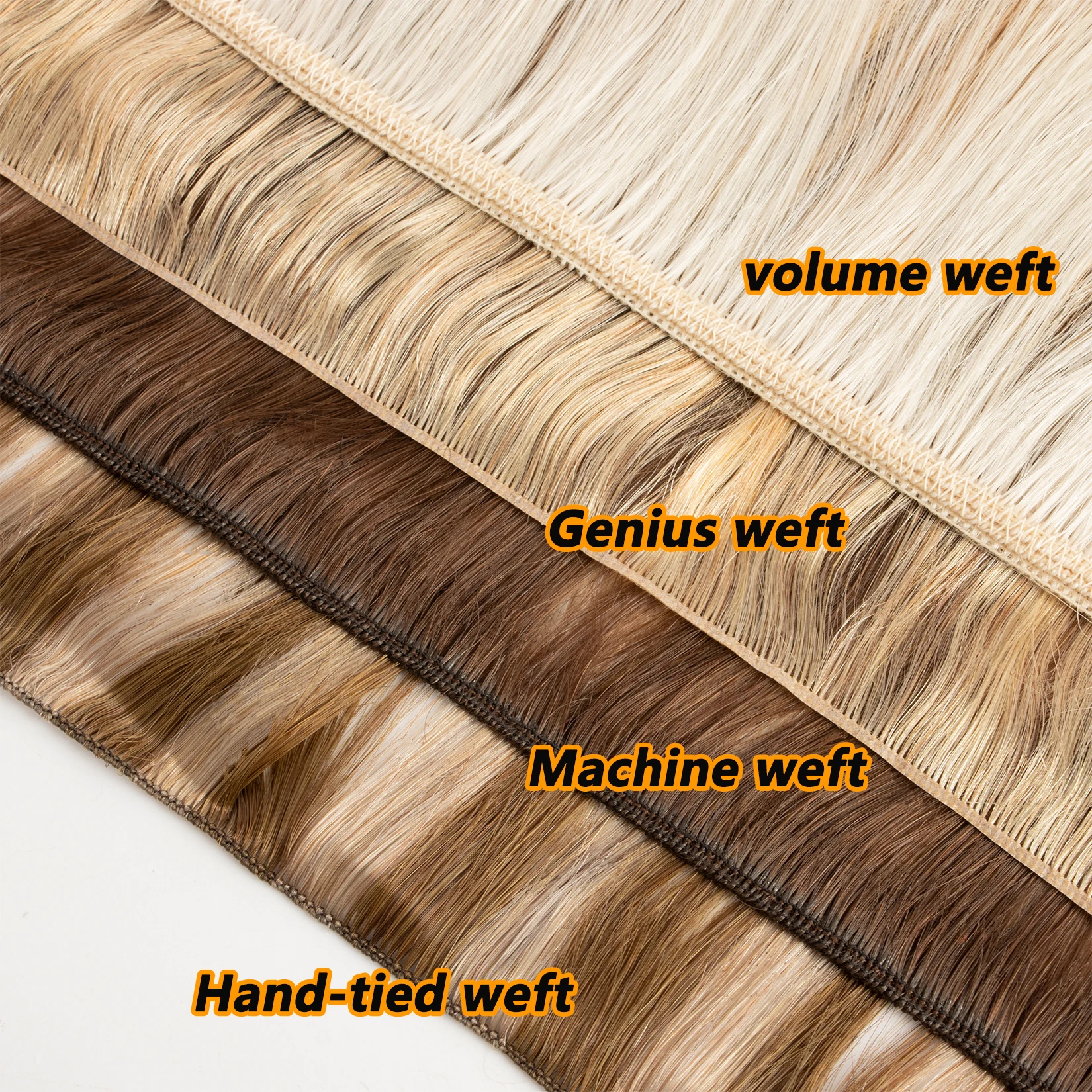 Raw Virgin Double Drawn European Genius Hair Extensions Thin Invisible No Return Hair Genius Weft