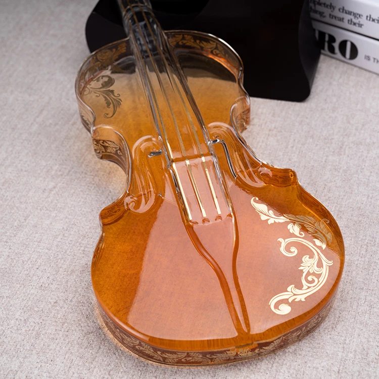 1000Ml Handmade Craft Creative Violin Whisky Decanter Set With Holder Wine Whiskey Champagne Elegant Glass Wine Dispenser