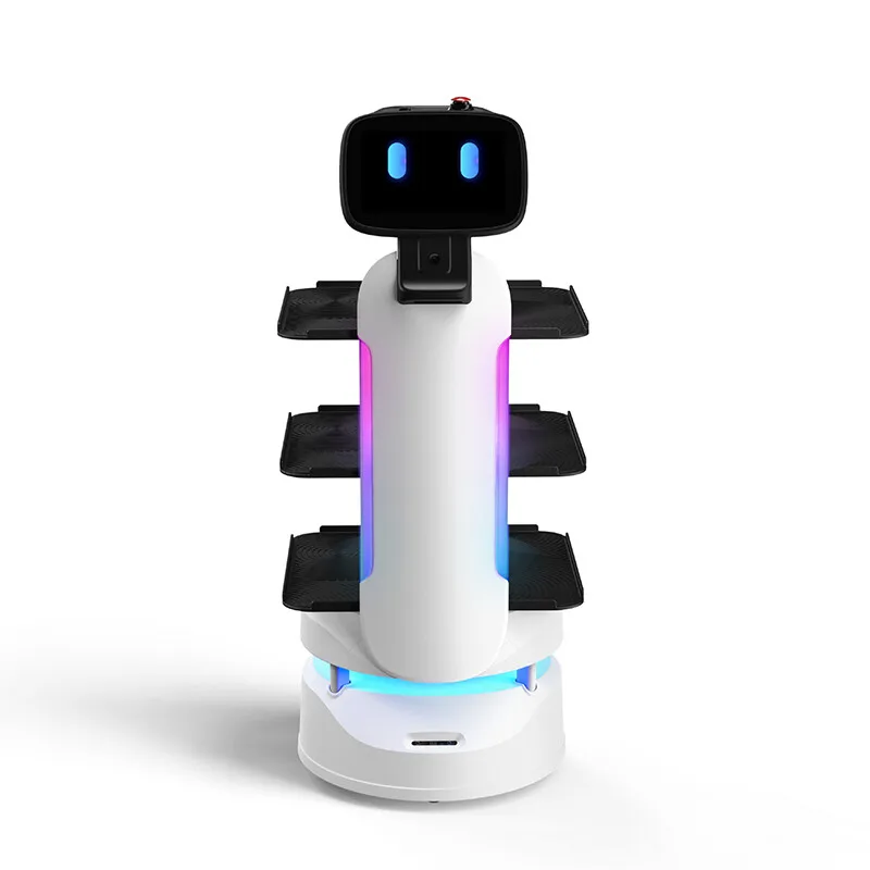 Лидер продаж новые человеческие роботы AI Доставка еды взаимодействие гостиничный бизнес мобильный умный обслуживающий робот