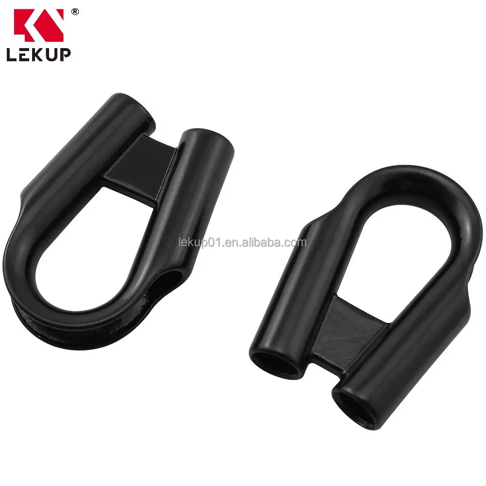 Black Stainless Steel M8 Rope Tube Thimble Collar with Gear Cable Wire Rope Clamp Thimbles Rigging Hardware