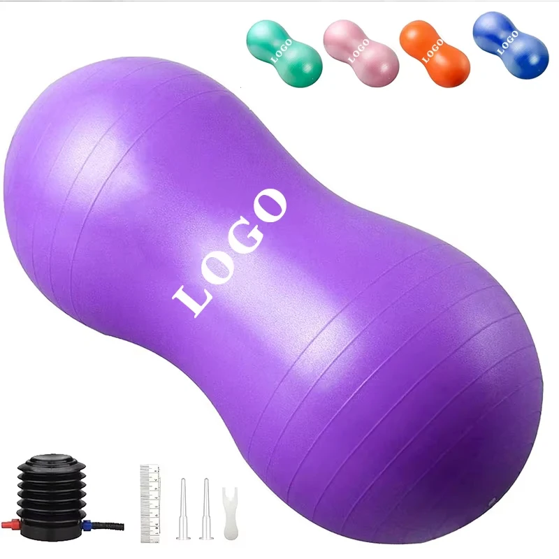 Amyup Custom Logo PVC Anti Burst Peanut Yoga Ball Gym Inflatable Pilates Peanuts Massage Ball